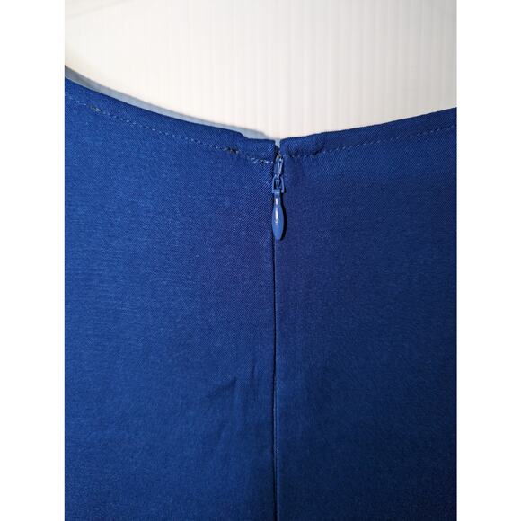 Universal Standard Crewneck Luxe Twill Sheath Dress Navy Peony Size Large 22-24 - Picture 6 of 11